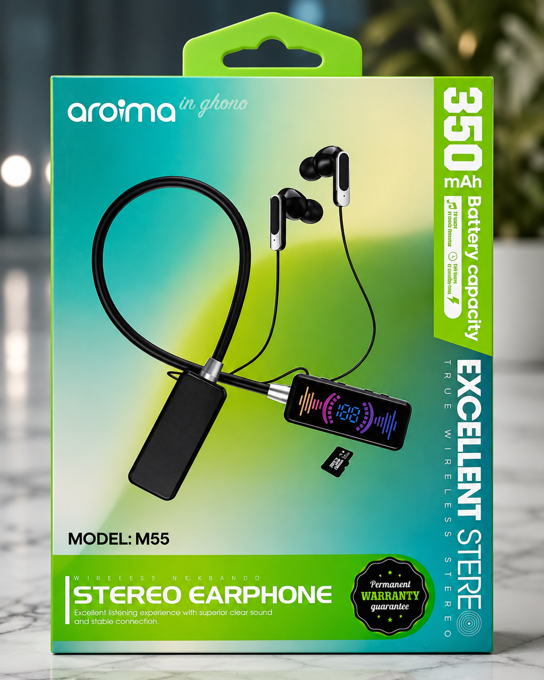 Aroima M55 Wireless Neckband Stereo Earphones