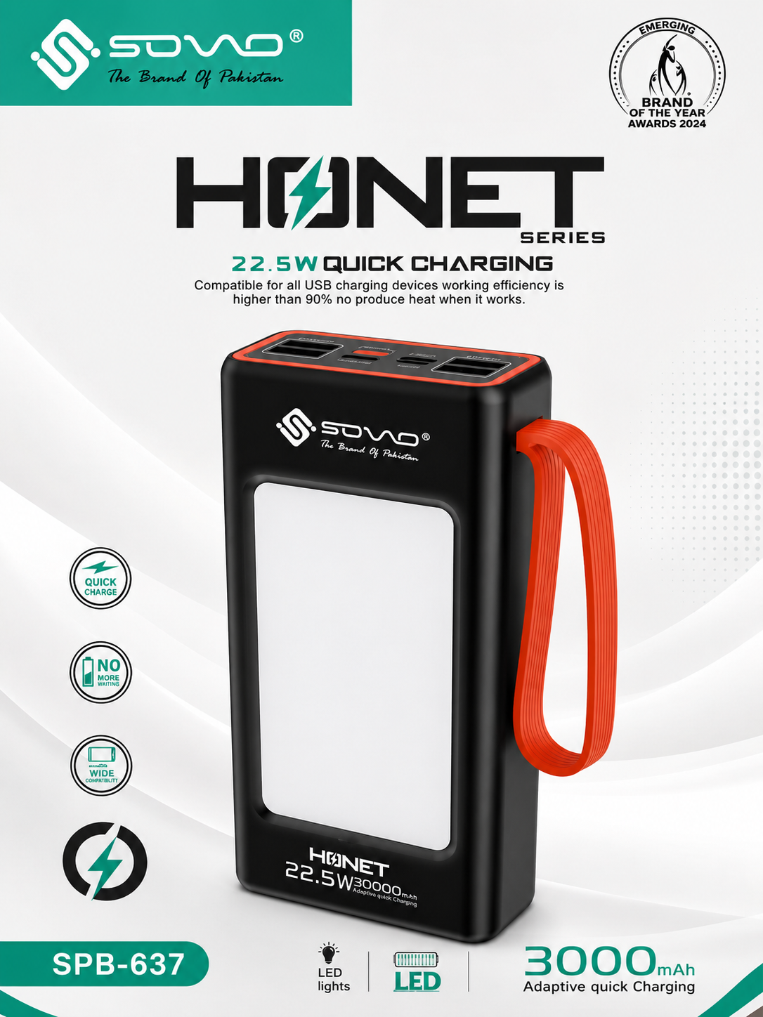 SOVO HONET SPB-637 30000mAh Power Bank