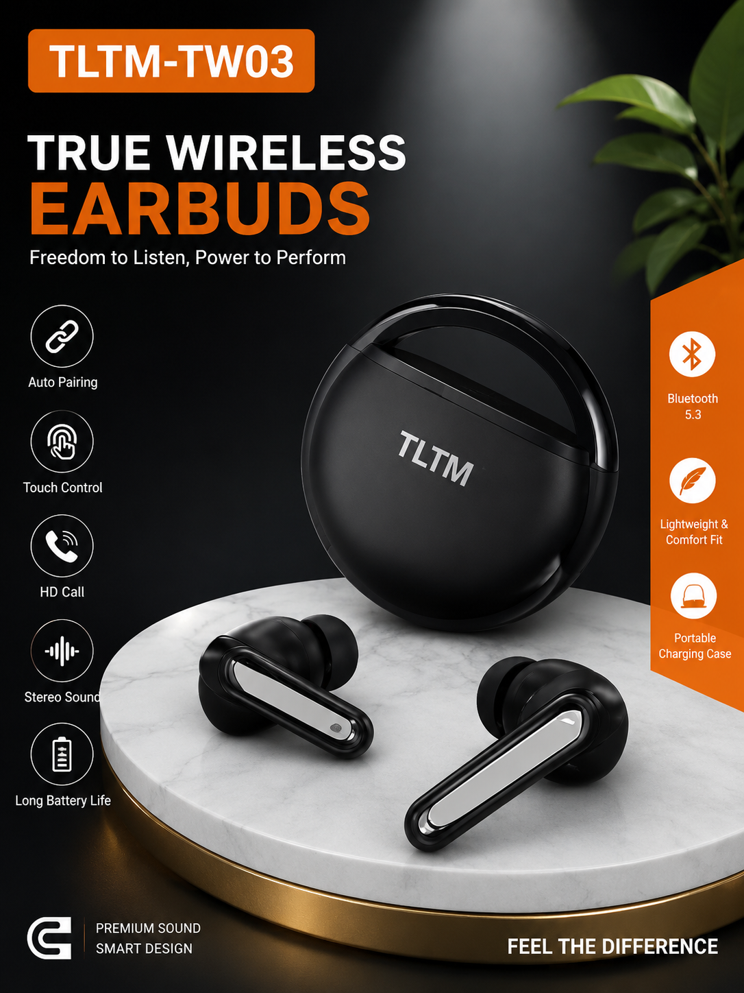 TLTM-TW03 True Wireless Bluetooth Earbuds V5.3