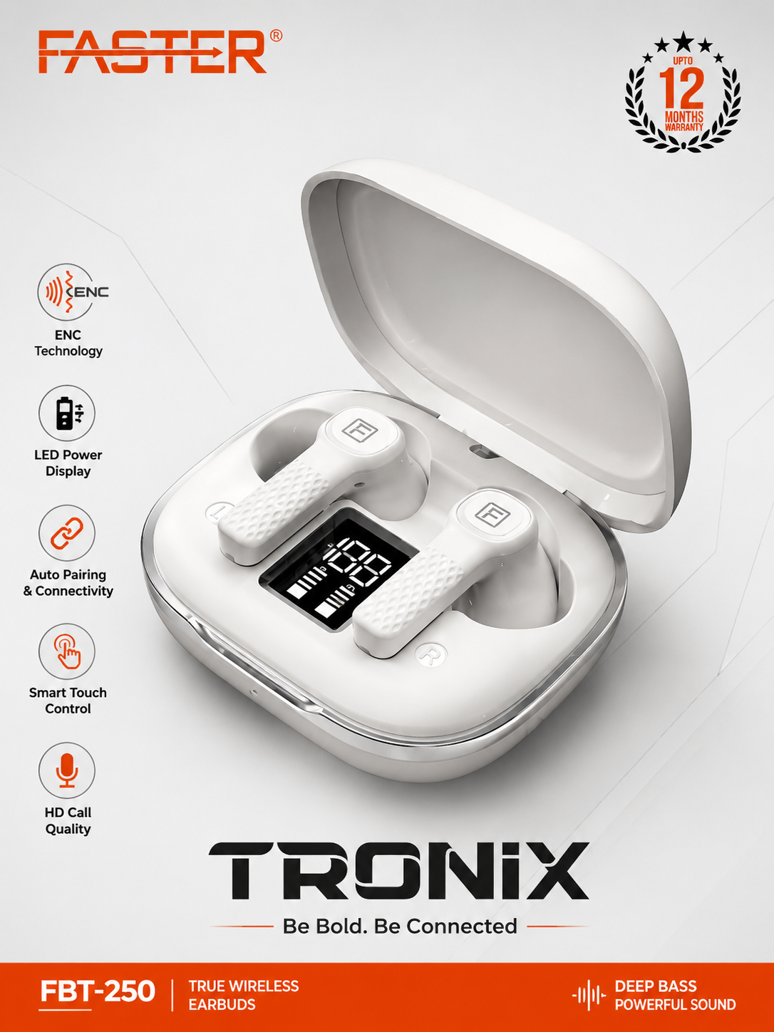 FASTER TRONIX FBT-250 Earbuds