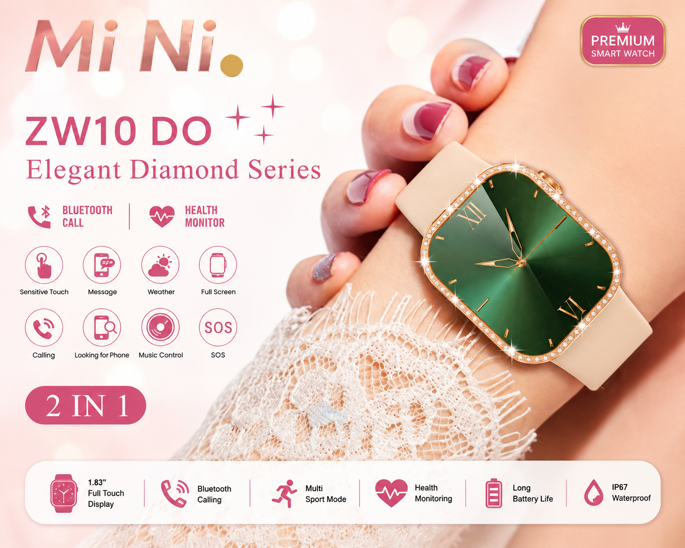 Mi Ni ZW10 DO Elegant Diamond Smart Watch