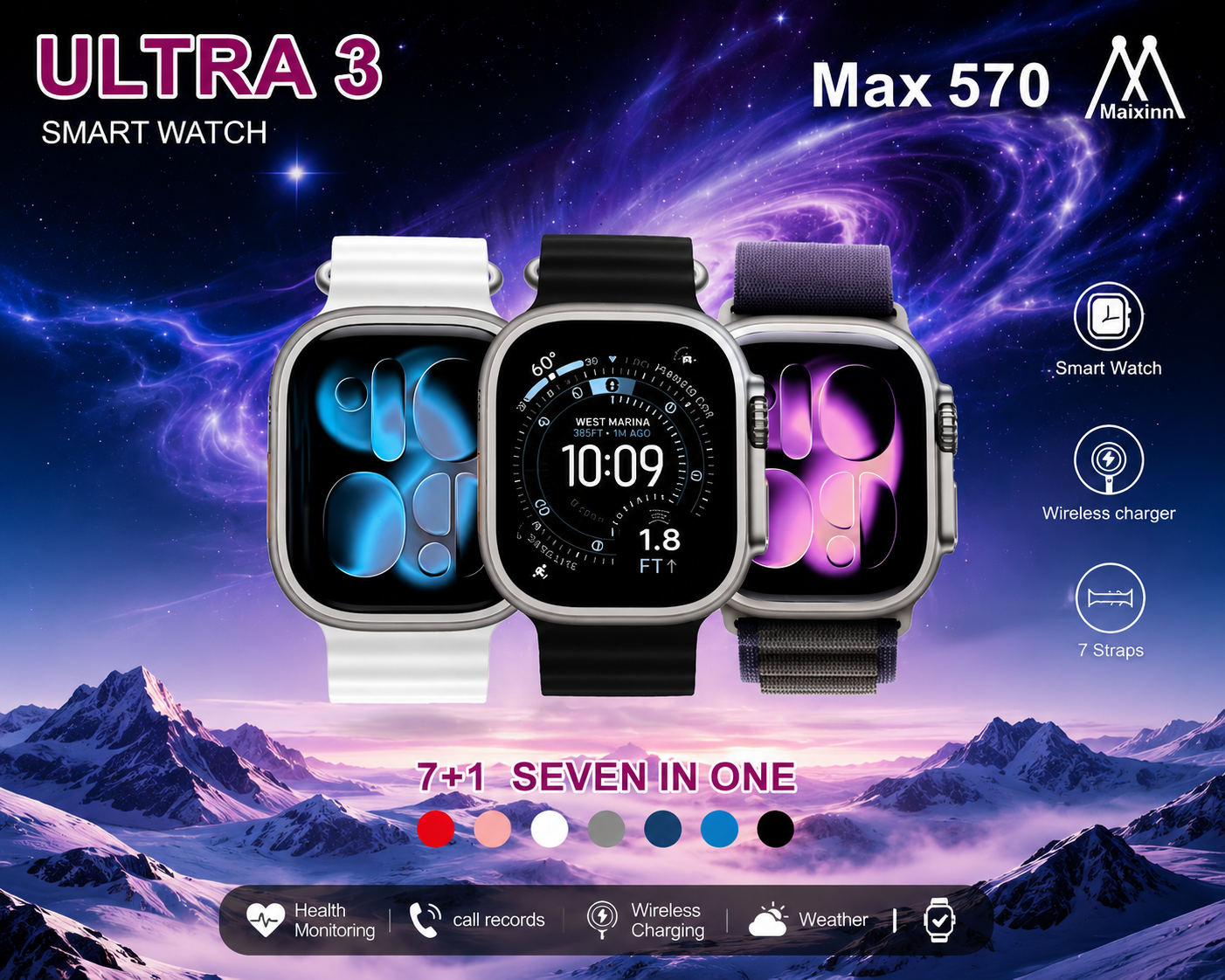 Max 570 Ultra 3 Smart Watch (7-in-1)