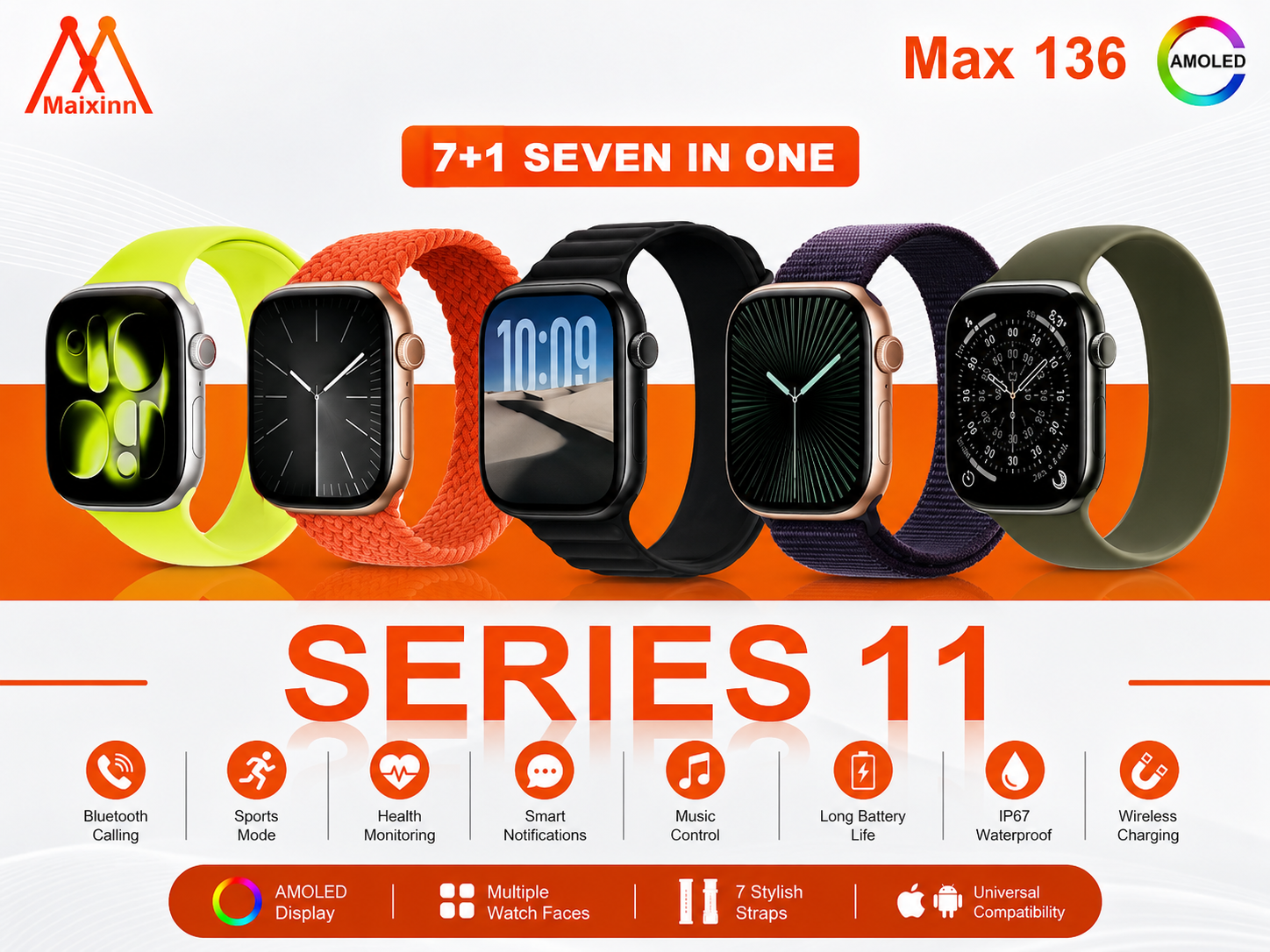 Max 136 Series 11 Smart Watch (7+1 Edition)