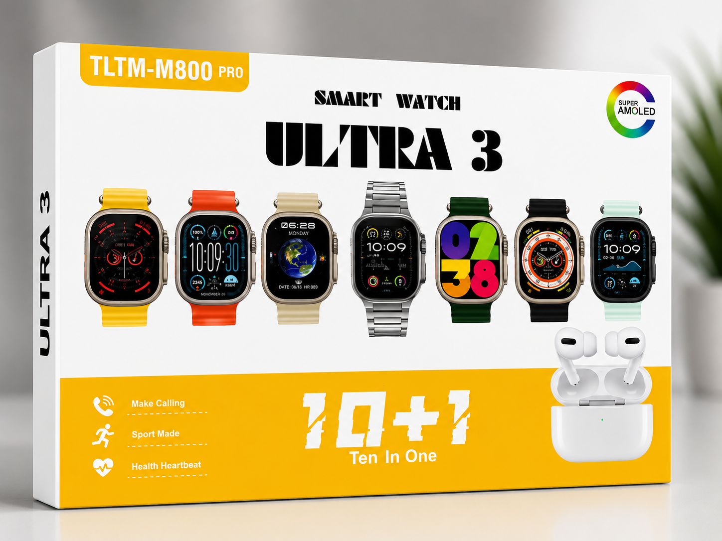 Ultra 3 Smart Watch 10-in-1 Combo (TLTM-M800 Pro)