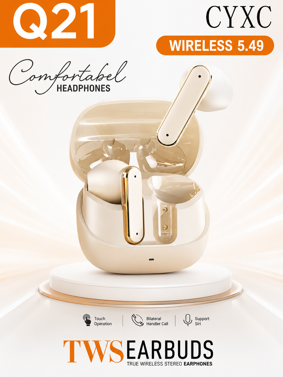 CYXC Q21 TWS Wireless Bluetooth 5.4 Earbuds