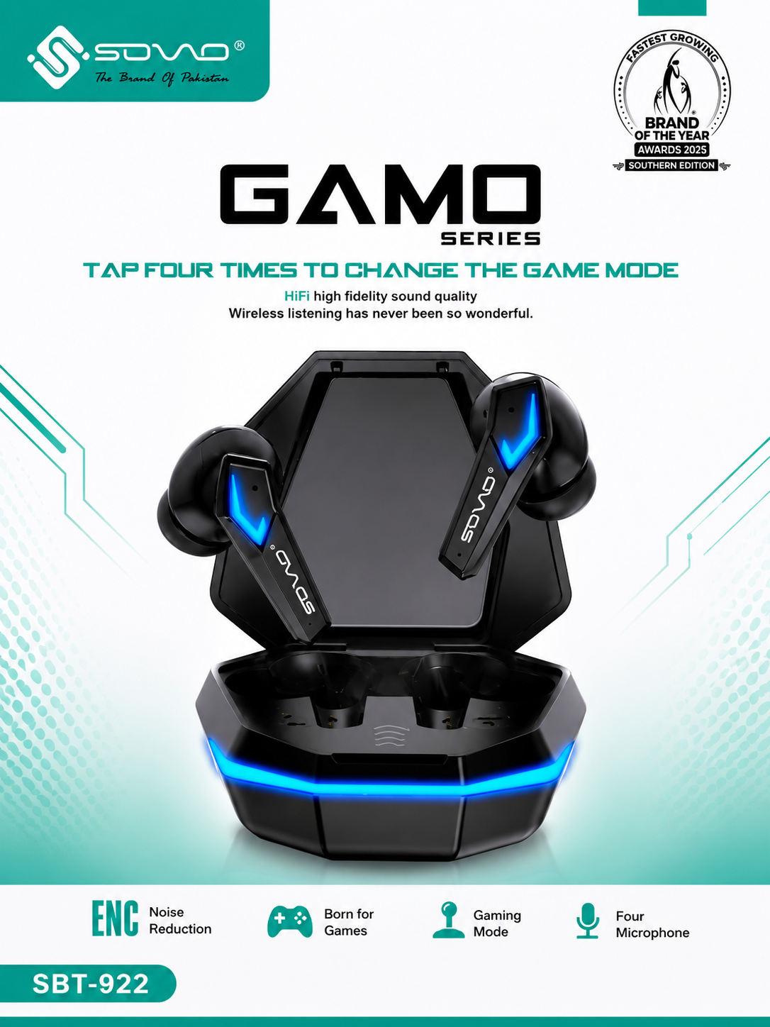 SOVO GAMO SBT-922 Gaming Earbuds