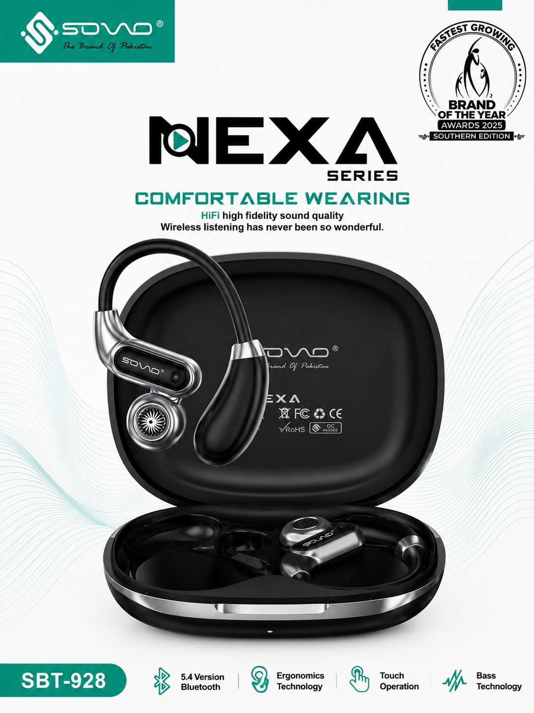 SOVVO NEXA SBT-928 TWS Wireless Earbuds with Bluetooth 5.4 & HiFi Audio