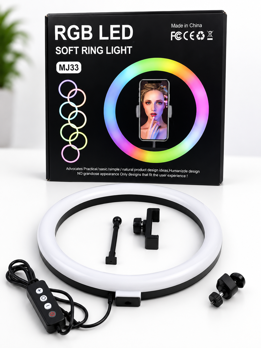 MJ33 RGB LED Soft Ring Light for Photography & Live Streaming