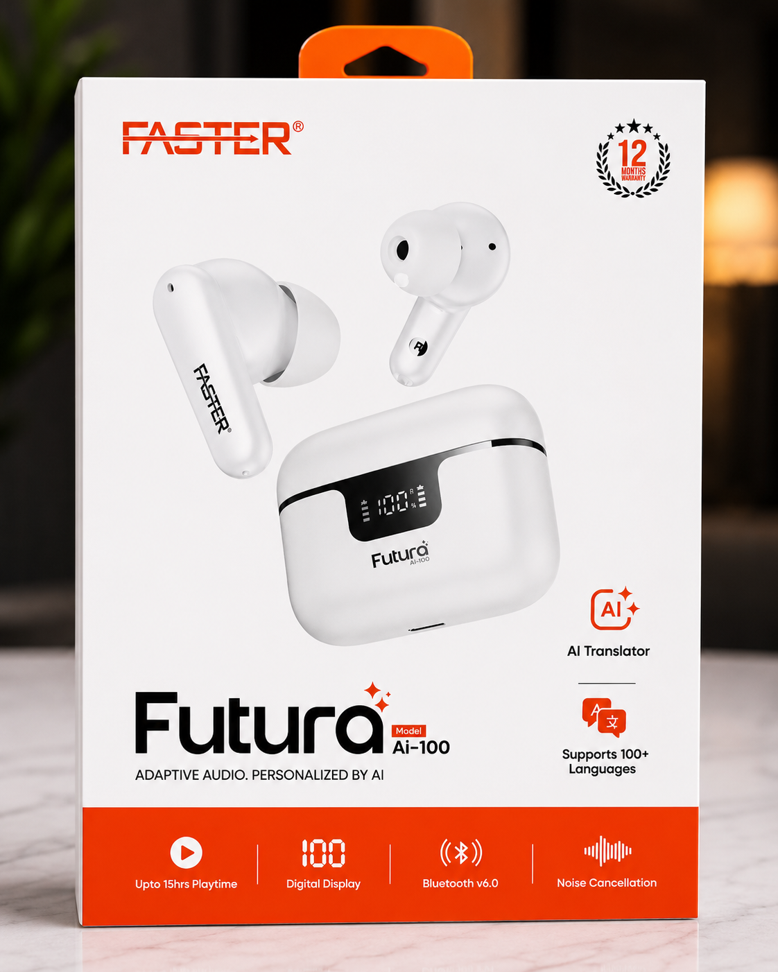 FASTER Futura AI-100 True Wireless Earbuds