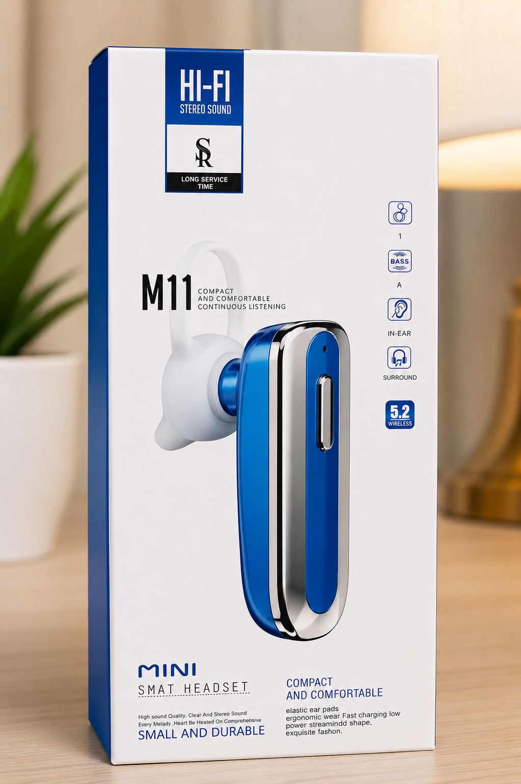 M11 Mini Wireless Bluetooth Earbud – Bluetooth 5.2 HD Sound Handsfree with Long Battery Backup