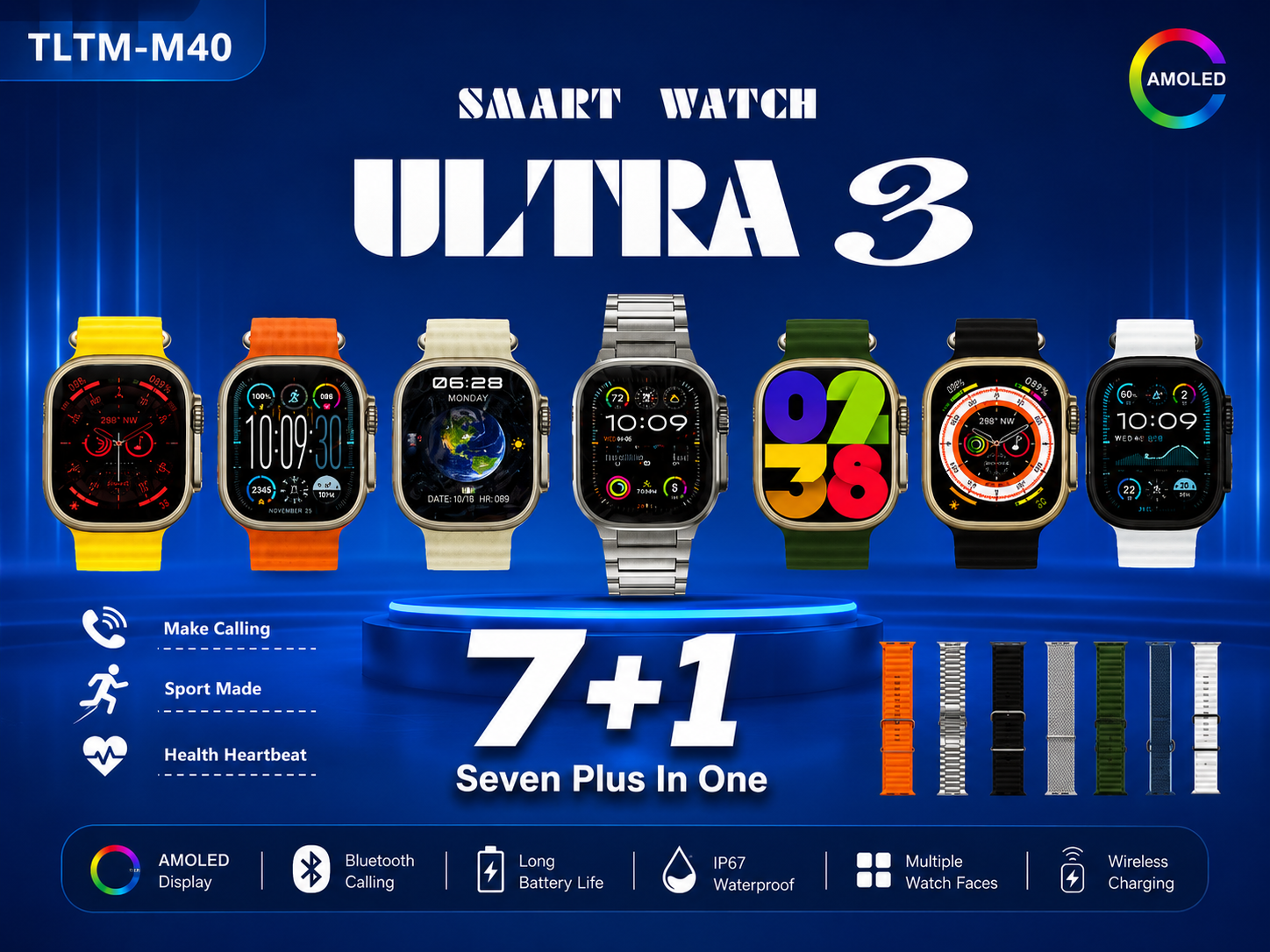 TLTM-M40 Ultra 3 Smart Watch (7+1 Edition)