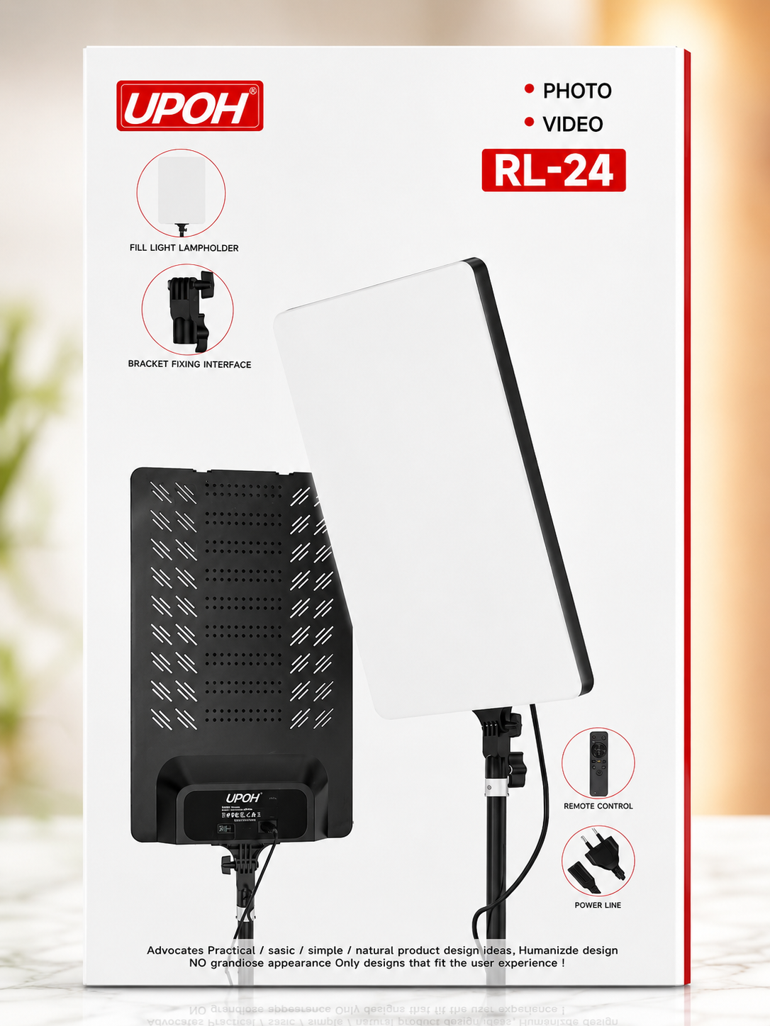 UPOH RL-24 Professional LED Video Fill Light Panel with Remote Control