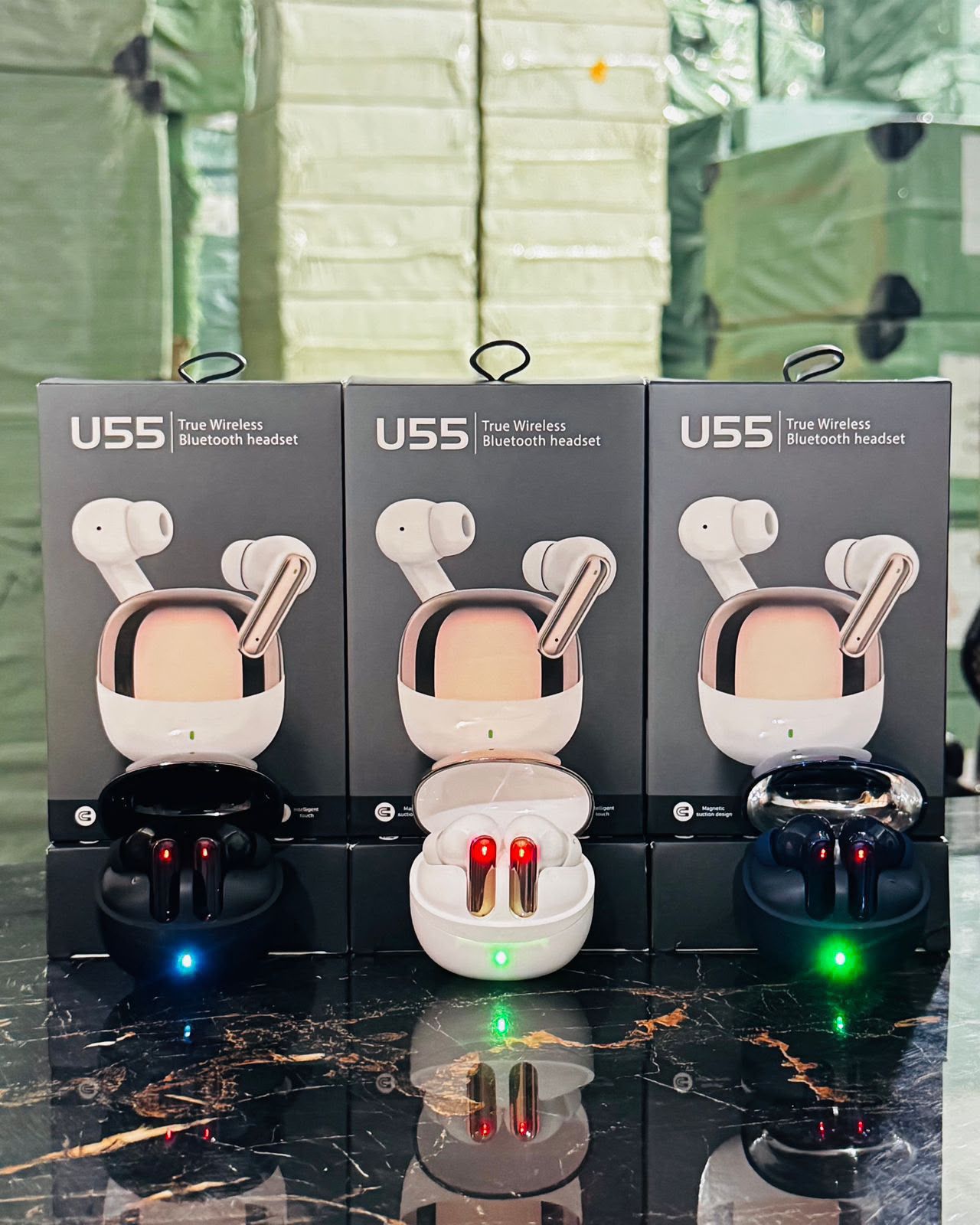 U55 True Wireless Bluetooth Earbuds with Charging Case - Image 2
