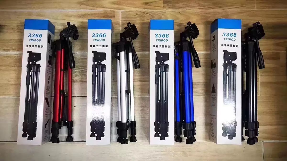 3366 Professional Adjustable Camera & Mobile Tripod Stand with Phone Holder