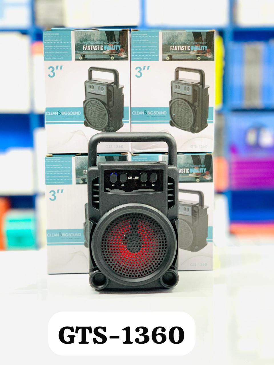 GTS-1360 Portable Wireless Bluetooth Speaker with RGB LED Lights & Deep Bass