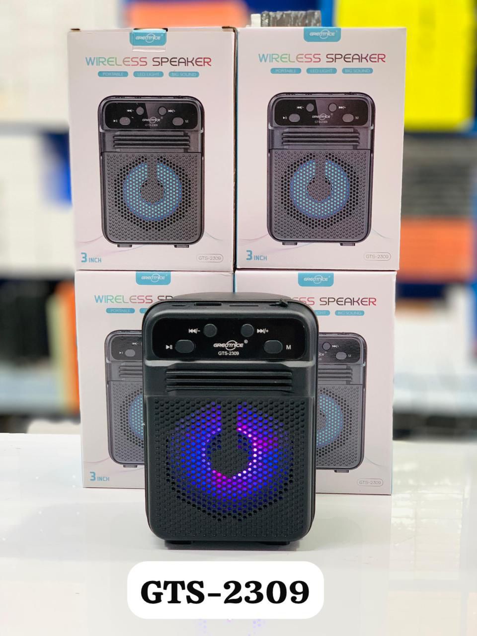GTS-2309 Portable Wireless Bluetooth Speaker with RGB LED Lights & Powerful Bass