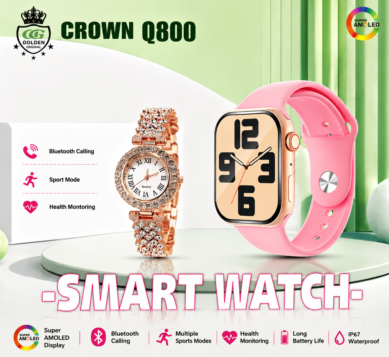 Crown Q800 Ladies Smart Watch
