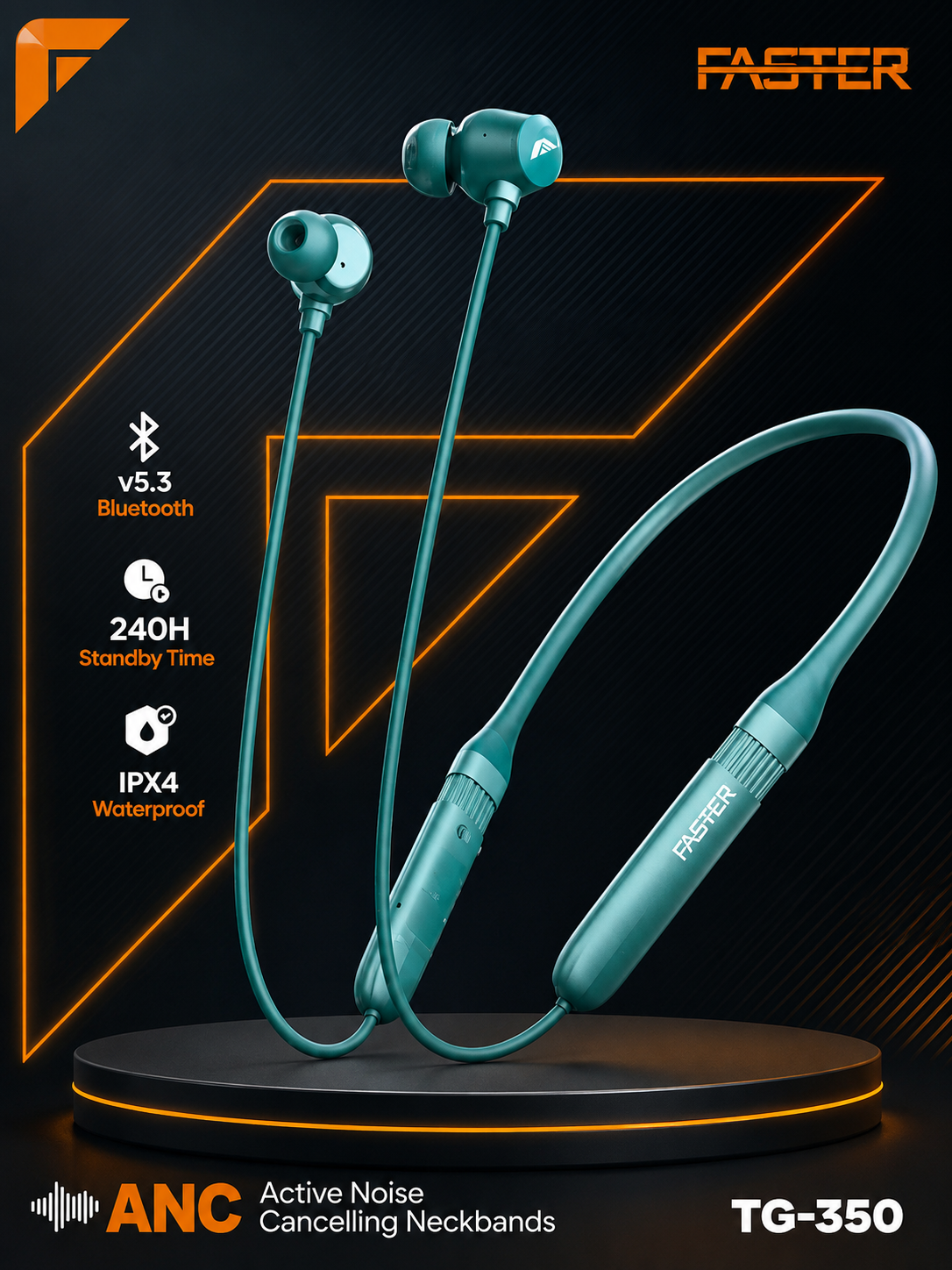 FASTER TG-350 ANC Bluetooth Neckband