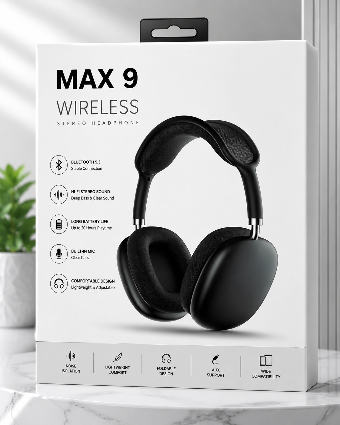 MAX 9 Wireless Stereo Headphones