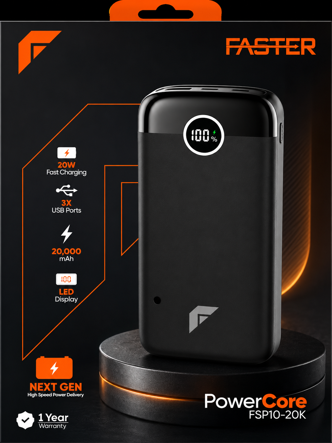 FASTER PowerCore FSP10-20K 20000mAh Power Bank